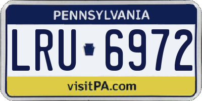 PA license plate LRU6972