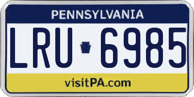 PA license plate LRU6985