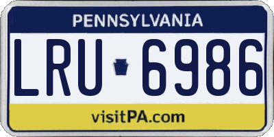 PA license plate LRU6986