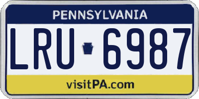 PA license plate LRU6987