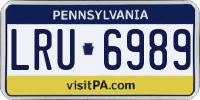 PA license plate LRU6989