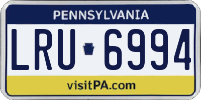 PA license plate LRU6994