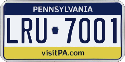 PA license plate LRU7001