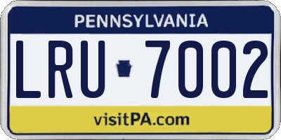 PA license plate LRU7002