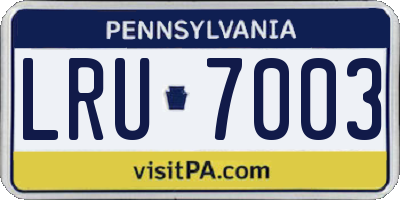 PA license plate LRU7003