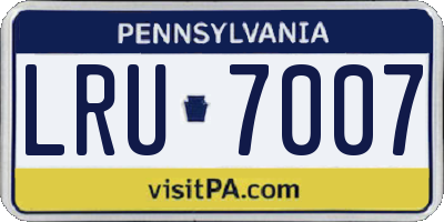 PA license plate LRU7007