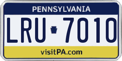 PA license plate LRU7010
