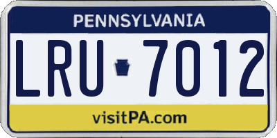 PA license plate LRU7012