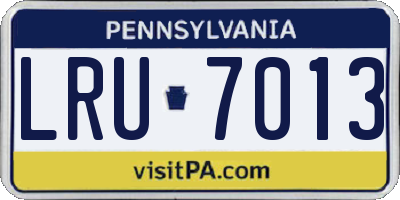 PA license plate LRU7013