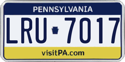 PA license plate LRU7017