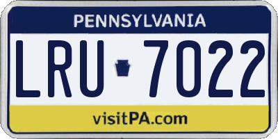 PA license plate LRU7022
