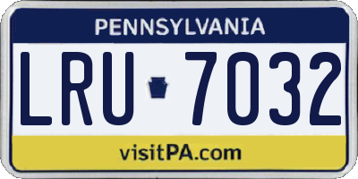 PA license plate LRU7032
