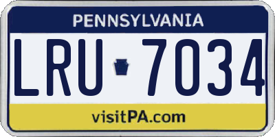 PA license plate LRU7034