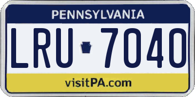 PA license plate LRU7040