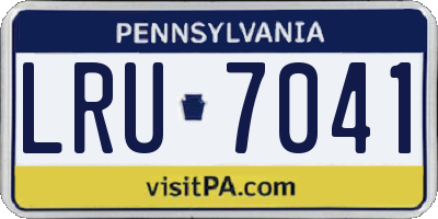 PA license plate LRU7041