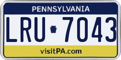 PA license plate LRU7043