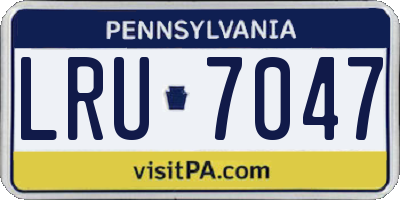 PA license plate LRU7047