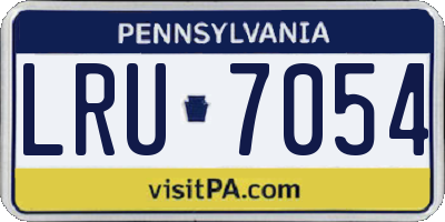 PA license plate LRU7054
