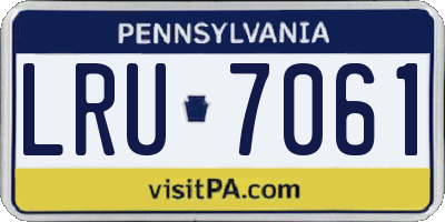 PA license plate LRU7061