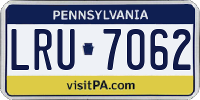 PA license plate LRU7062
