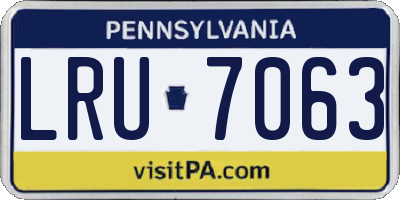 PA license plate LRU7063