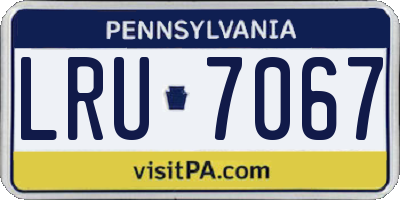 PA license plate LRU7067