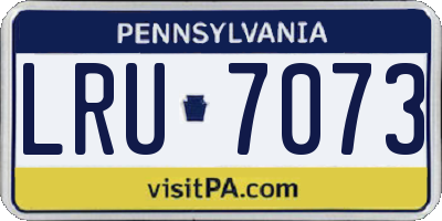 PA license plate LRU7073