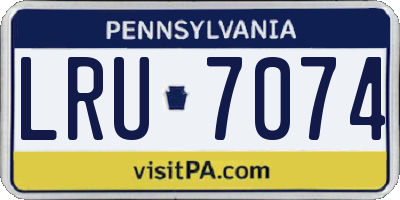 PA license plate LRU7074