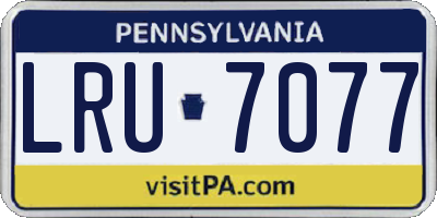 PA license plate LRU7077