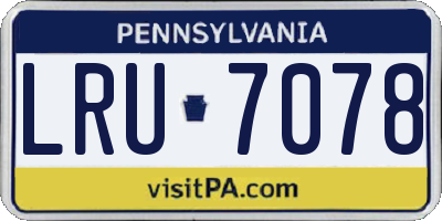 PA license plate LRU7078