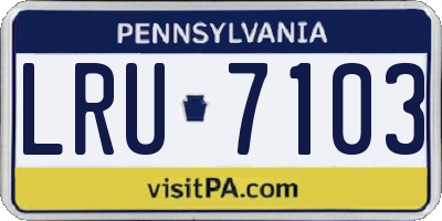 PA license plate LRU7103