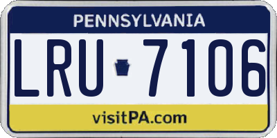 PA license plate LRU7106