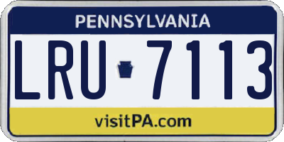 PA license plate LRU7113