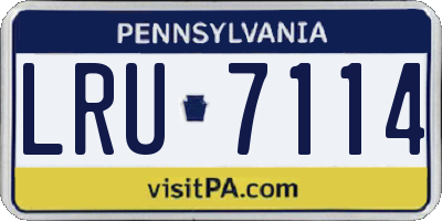 PA license plate LRU7114