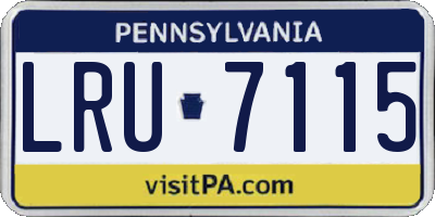 PA license plate LRU7115