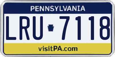 PA license plate LRU7118