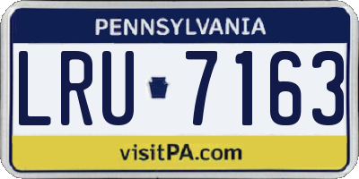 PA license plate LRU7163
