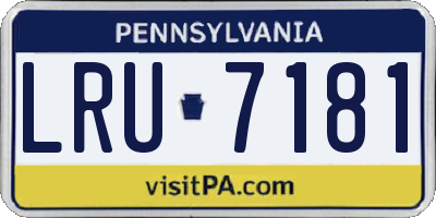 PA license plate LRU7181