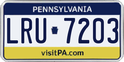 PA license plate LRU7203