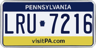 PA license plate LRU7216