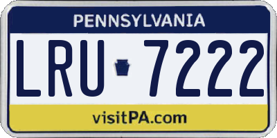 PA license plate LRU7222