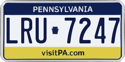 PA license plate LRU7247
