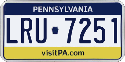 PA license plate LRU7251