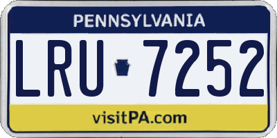 PA license plate LRU7252