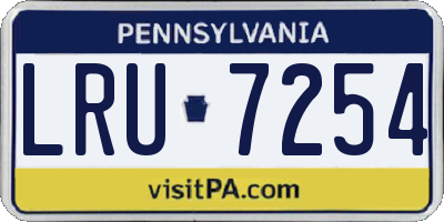 PA license plate LRU7254