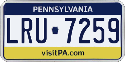 PA license plate LRU7259