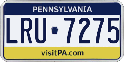 PA license plate LRU7275