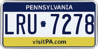 PA license plate LRU7278