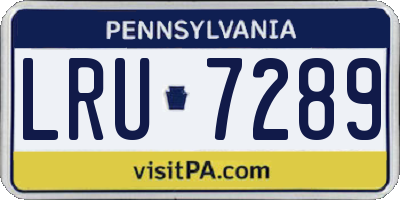 PA license plate LRU7289
