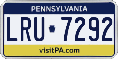 PA license plate LRU7292